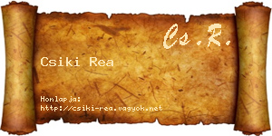 Csiki Rea névjegykártya